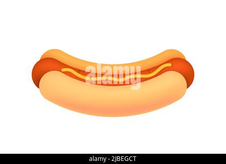 Bannière américaine. Publicité plate vintage avec hot dog signe pour le design de bannière. Caractère d'illustration à vecteur plat Illustration de Vecteur