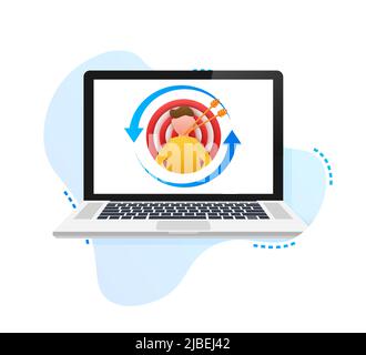 Bannière abstraite avec retargeting pour la conception de concept. Concept marketing. Graphique vectoriel. Bannière publicitaire abstraite Illustration de Vecteur