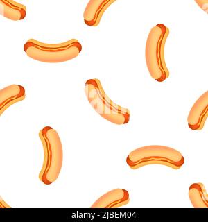 Bannière américaine. Publicité plate vintage avec hot dog signe pour le design de bannière. Illustration du motif. Illustration de Vecteur