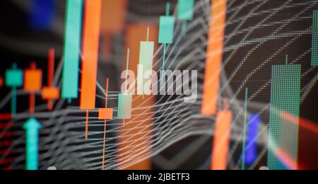 Tendances de l'économie contexte de l'idée d'affaires . Graphique financier sur le contexte abstrait de la technologie représente la crise financière Banque D'Images