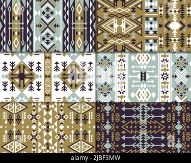 Modèle tribal. Mexique ou symboles aztèques traditionnels maya d'afrique triangles textures vecteur récent sans couture modèles pour des projets de conception textile Illustration de Vecteur