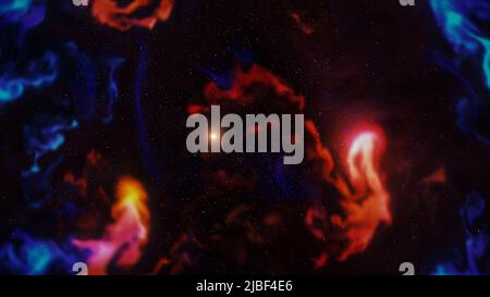 Arrière-plan de l'espace avec nebula et les étoiles. Banque D'Images