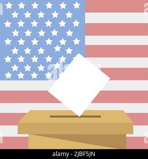 Vecteur de vote des électeurs entrant dans une boîte de scrutin Illustration de Vecteur