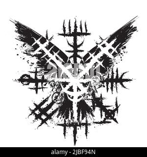 Noir grunge corbeau l'arrière-plan viking Illustration de Vecteur