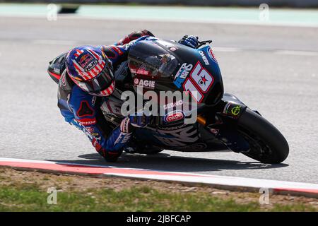 Barcelone, Espagne. 4th juin 2022. Joe Roberts de US de Italtrans Racing Team avec Kalex lors de la pratique libre Moto2 de Gran PPremi Monster Energy de Catalunya au circuit de Barcelone-Catalunya à Barcelone. (Image de crédit : © David Ramirez/DAX via ZUMA Press Wire) Banque D'Images