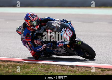 Barcelone, Espagne. 4th juin 2022. Joe Roberts de US de Italtrans Racing Team avec Kalex lors de la pratique libre Moto2 de Gran PPremi Monster Energy de Catalunya au circuit de Barcelone-Catalunya à Barcelone. (Image de crédit : © David Ramirez/DAX via ZUMA Press Wire) Banque D'Images