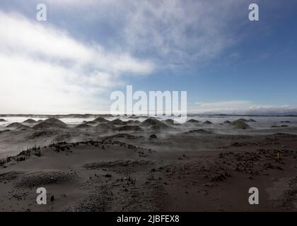 Dunes de sable noir sur la péninsule de Stokksness Islande Banque D'Images