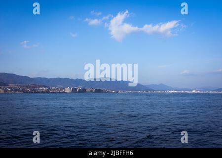 Vue panoramique sur l'île d'Itsukushima Banque D'Images