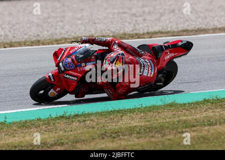 Jack Miller de l'Australie de Ducati Lenovo Team avec Ducati pendant le MotoGP Gran PPremi Monster Energy de Catalunya au circuit de Barcelone-Cataluny Banque D'Images