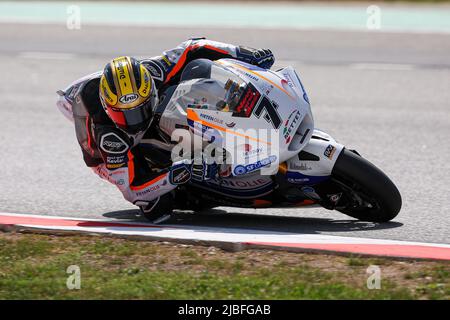 Barcelone, Espagne. 4th juin 2022. Barry Baltus de Belgique de RW Racing GP avec Kalex pendant la pratique libre de Gran Premi Monster Energy de Catalunya en Moto2 au circuit de Barcelone-Catalunya à Barcelone. (Image de crédit : © David Ramirez/DAX via ZUMA Press Wire) Banque D'Images