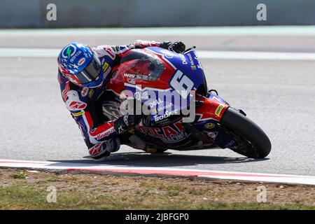 Cameron Beaubier des États-Unis de course américaine avec Kalex pendant la pratique libre de Gran PPremi Monster Energy de Catalunya en Moto2 au circuit de Barcelo Banque D'Images