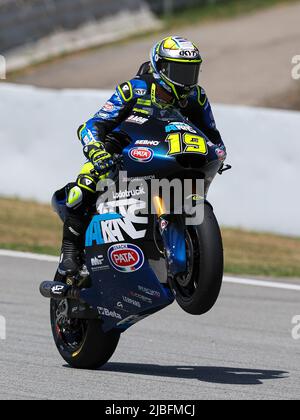 Barcelone, Espagne. 4th juin 2022. Lorenzo Dalla Porta de l'Italie d'Italtrans Racing Team avec Kalex lors de la pratique libre Moto2 de Gran PPremi Monster Energy de Catalunya au circuit de Barcelone-Catalunya à Barcelone. (Image de crédit : © David Ramirez/DAX via ZUMA Press Wire) Banque D'Images