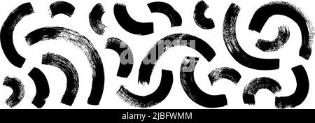 Ensemble de contours courbes tracés à la main. Illustration de Vecteur