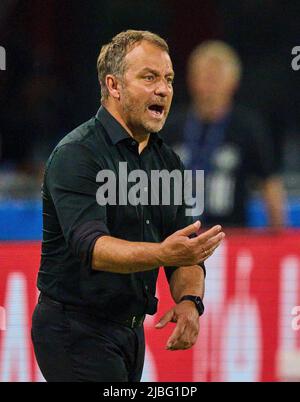 Hans-Dieter Hansi Flick, entraîneur national de la Ligue des Nations de l'UEFA 2022 Match ITALIE - ALLEMAGNE 1-1 en saison 2022/2023 le 04 juin 2022 à Bologne, Italie. © Peter Schatz / Alamy Live News Banque D'Images