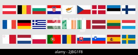 Drapeaux nationaux des membres de l'UE Illustration de Vecteur