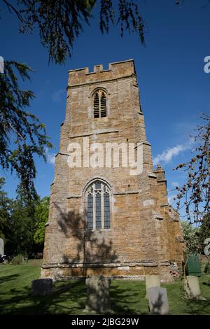 Tower of St Lawrence Church Oxhill Warwickshire Royaume-Uni Banque D'Images