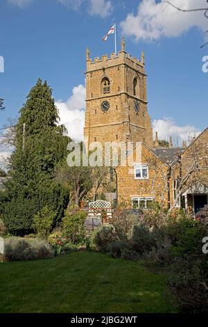 Tour de l'église St Mary Tysoe Warwickshire Royaume-Uni Banque D'Images