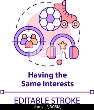 Icône de concept ayant les mêmes intérêts Illustration de Vecteur