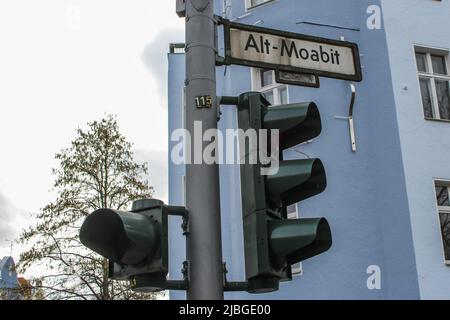 Signe d'Alt-Moabit à Berlin, Allemagne Banque D'Images