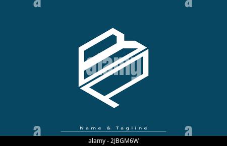 Lettres de l'alphabet initiales Monogram logo BP, PB Illustration de Vecteur
