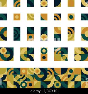 Différents éléments abstraits de Bauhaus, formes géométriques modernes dans un style minimaliste sur fond blanc - illustration vectorielle Illustration de Vecteur