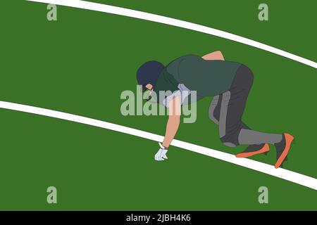 Joueur américain de football, silhouette abstraite, homme de course Banque D'Images