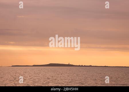 L'île Nargin est située dans la baie de Bakou. Azerbaïdjan. Banque D'Images