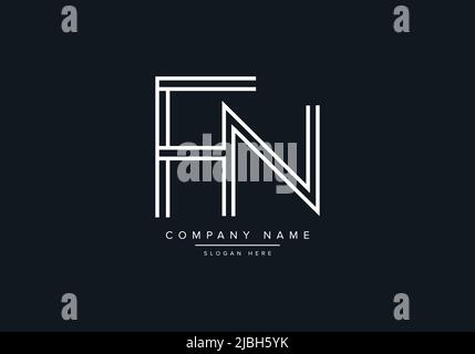 Monogramme FN alphabet dessin au trait initial logo vecteur, logo initial, logo, logo vecteur, alphabet, monogramme, vecteur monogramme Illustration de Vecteur