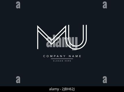 Monogramme lettre MU initiale ligne art logo vecteur, logo initial, logo, logo vecteur, alphabet, monogramme, vecteur monogramme Illustration de Vecteur