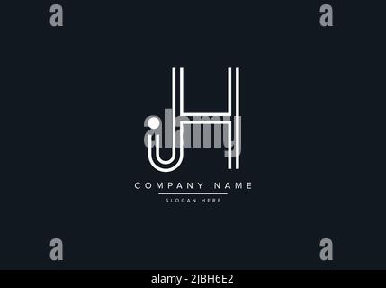 Monogramme lettre jH initiale ligne art logo vecteur, logo initial, logo, logo vecteur, alphabet, monogramme, vecteur monogramme Illustration de Vecteur