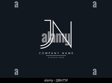 Lettres de l'alphabet monogramme icône logo JN Illustration de Vecteur