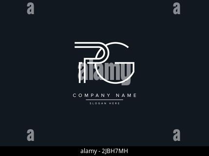 Modèle de scénario de logo PG de lettres créatives. Illustration de Vecteur