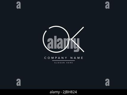 Lettres créatives OK logo Design modèle vectoriel. Illustration de Vecteur