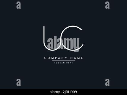 Modèle de scénario de logo UC de lettres créatives. Illustration de Vecteur