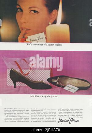 La culture physique par Sexton Shoes publicité sur papier vintage 1980s 1970s Banque D'Images