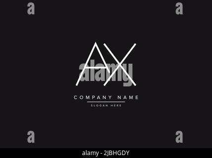 Design initial du logo de l'alphabet AX en forme de trait d'art vectoriel Illustration de Vecteur