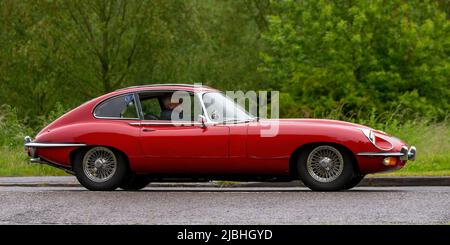 1969 rouge e type Jaguar Banque D'Images