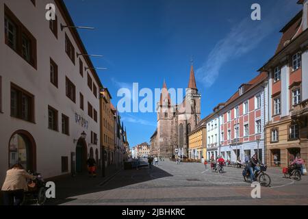 ANSBACH, ALLEMAGNE 19 AVRIL 2022. Vue sur la ville historique d'Ansbach, région de Bavière moyenne-Franconie, Allemagne Banque D'Images