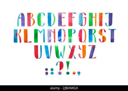 Illustration aquarelle en aquarelle avec police bleu Banque D'Images