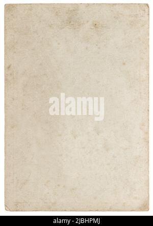 Ancienne feuille de papier avec bords isolés. Carton grundy Banque D'Images