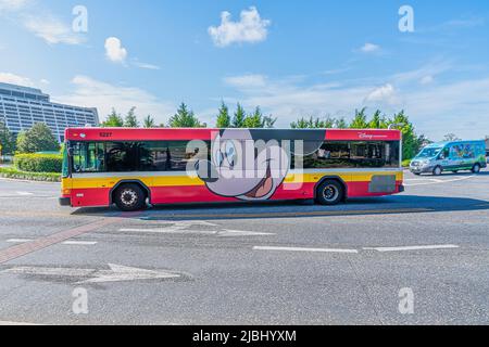 Autobus à thème Disney transport avec Mickey Mouse utilisé pour transporter les clients dans Disney World Banque D'Images