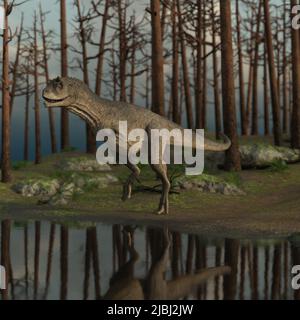3d-illustration d'un dinosaure carnotaurus Banque D'Images
