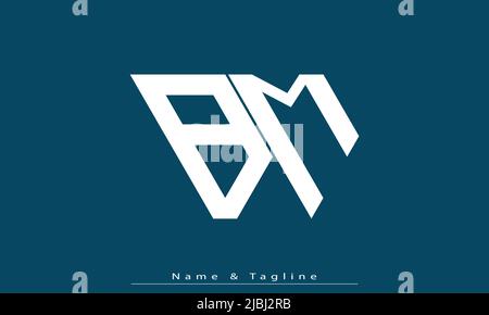 Lettres de l'alphabet initiales Monogram logo BM, MB Illustration de Vecteur