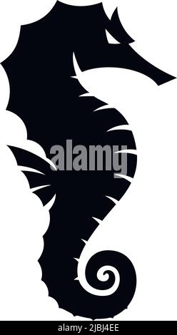 Forme edgy simple de la silhouette de cheval de mer Illustration de Vecteur