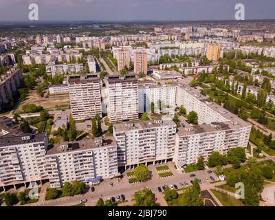 Vue depuis le drone de Stary Oskol Banque D'Images