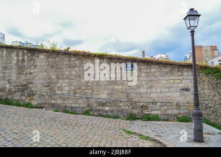 rue avec lanterne à Montmartre Banque D'Images