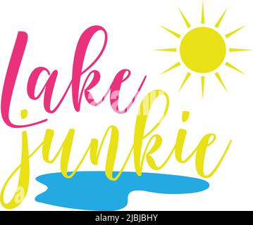 lake junkie lettering été citation vector Illustration de Vecteur