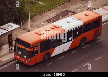 Bus de transit Transantiago à Las Condes, exploité par Express à Santiago, au Chili Banque D'Images