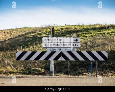 Jonction de la route des tonnerres avec Scone Road à Barrington près de Gloucester, Nouvelle-Galles du Sud Banque D'Images