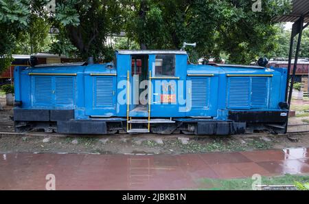 ZDM1 #704. Cet emplacement avait l'habitude de travailler sur le chemin de fer de Kalka Simla avant de transporter un jouet - train au parc d'exposition Pragati Maidan à Delhi. Banque D'Images